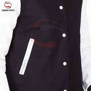 Chaqueta Varsity de Moda Masculina de Alta Calidad, Chaquetas de Béisbol Unisex con Bordado de Logotipo Personalizado - Product Image 4