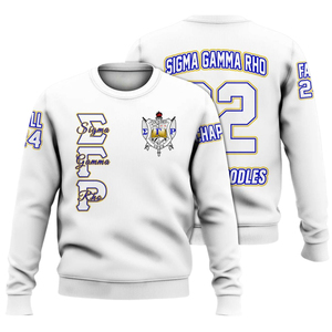 Sudadera con Cuello Redondo de la Hermandad Sigma Gamma Rho 1922 Azul y Dorado, Ropa Griega, Sudadera de Forro Polar Premium, Moda de Invierno para Mujer - Product Image 3