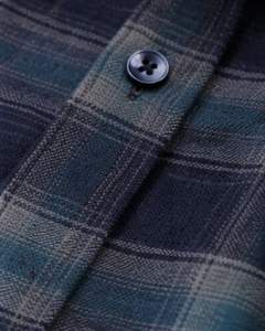 Camisa a Cuadros para Hombre, Manga Larga, Estilo Casual de Franela, Color Azul Marino y Verde, Fabricante Personalizado, Venta al por Mayor, OEM - Product Image 5