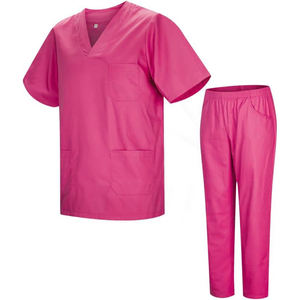 Ensembles de gommage hospitalier confortables avec tissu sergé Durable infirmière travail médical ensemble de gommage à la figue avec manches courtes femmes ensemble de gommage haut - Product Image 1
