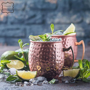 2024 Latest Design Moscow Mule <b>Travel</b> <b>Mug</b> Custom Stainless Steel <b>With</b> Copper Plating & Gold <b>Handles</b> for Back to School - Product Image 4