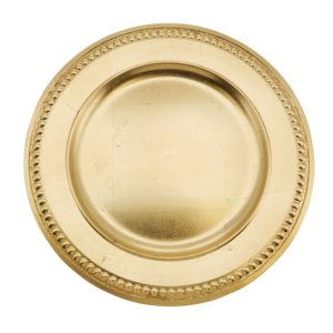 Assiette de présentation ronde en métal plaqué argent à bordure design pour la décoration de table de mariage et de dîner Plats et assiettes - Product Image 4