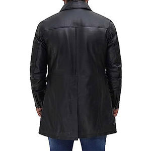 เสื้อแจ็คเก็ตหนังสีน้ำตาลสไตล์วินเทจทรงเข้ารูปสำหรับผู้ชาย ดีไซน์แฟชั่นใหม่ บุด้วยผ้าเดนิม เหมาะสำหรับฤดูหนาว - Product Image 5