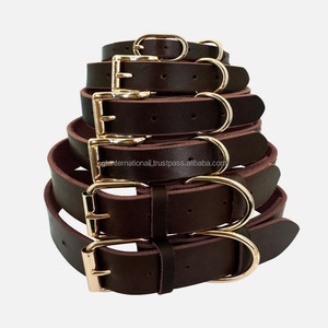 Collier de chien en cuir véritable Heavy duty pour petit grand chien Yorkie Bulldog Pitbull collier de chien réglable fait main - Product Image 4