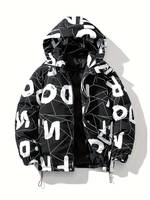 Veste bomber en polyester pour homme, élégante, respirante, à capuche, zippée, à manches longues, imperméable, grande taille, chaude pour l'hiver, avec sublimation