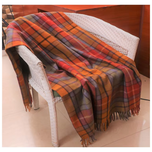 ผ้าห่มผ้าวูลลายตารางหมากรุกโบราณหรูหราผ้าห่มดีไซน์แบบดั้งเดิมนุ่มสบาย - Product Image 3