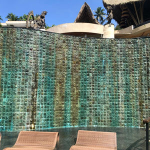 Azulejos de piscina de piedra volcánica Sukabumi, diseño cuadrado rústico verde, alta resistencia a la erosión antiácida, tamaño personalizado para hoteles divididos - Product Image 2