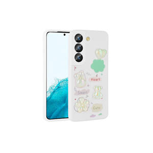Coque en silicone blanc brillant Netzy pour Samsung Galaxy S21 FE, motif en relief, protection arrière, coque de téléphone portable, plus INS - Product Image 1