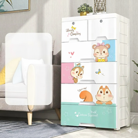 Armoire de Rangement en Plastique Pliable pour Enfants, Usine Vente en Gros, Penderie Simple pour Bébé