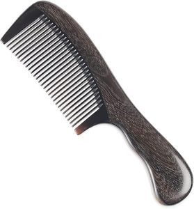 Peigne en corne de bois classique à la mode Outil de démêlage doux unique pour les cuirs chevelus sensibles et les cheveux bouclés pour la décoration de la maison ou du salon - Product Image 4