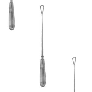 Curette osseuse Wallich à bout arrondi, 420 mm de long, en acier inoxydable chirurgical, ensemble d'instruments manuels, certifié CE, fabricant de haute qualité - Product Image 1