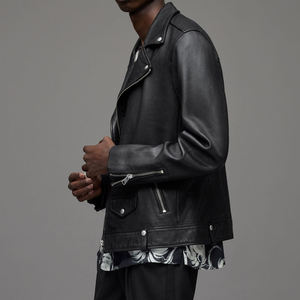 High Street Stylish Durable Cow Skin Leather <b>Jacket</b> Stand Collar Breathable Comfortable Versatile for All Seasons Casual Outfits - Product Image 6