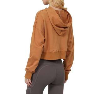 Wholesale Price Pakistan Manufacturer <b>Women</b> Crop <b>Top</b> Hoodie Hooded <b>Winter</b> 100% Cotton Fleece Printed Embroidered Front - Product Image 3