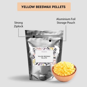 VedaOils Granulés de cire d'abeille jaune pour la fabrication de bougies | Granulés de cire d'abeille jaune pour la fabrication de savon à prix de gros | VedaOils - Product Image 2