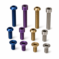 Kit Baut Titanium GR5 Kustom Berlapis Anodisasi Warna Biru Terbakar, Sekrup Kepala Tombol Hex Socket untuk Produsen Sepeda Motor Listrik