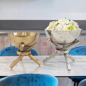 Centres de table décoratifs pour la maison finitions dorées piédestal bol à fleurs Vase avec supports meilleure vente aliments bol de service - Product Image 3