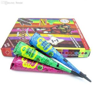 Ngay lập tức Nhiều màu Henna nón cho trang điểm đầy màu sắc mehendi thiết kế Henna <span class=keywords><strong>mehandi</strong></span> cones hình xăm tạm thời - Product Image 6