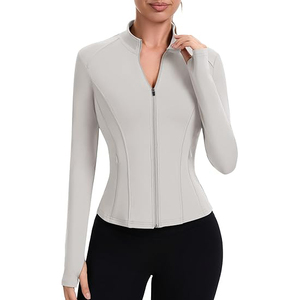 Chaqueta Deportiva Ligera con Cremallera Completa para Mujer, Ropa de Yoga Suave, Cómoda, de Nailon y Elastano, para Entrenamiento - Product Image 1