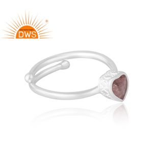 แหวนพลอยควอตซ์ธรรมชาติทำจากเงินสเตอริ925ผู้ผลิตเครื่องประดับแบบกำหนดเอง - Product Image 4