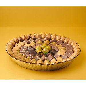 Bol de service au chocolat au design classique Présentoir à desserts en métal argenté avec support en or Bol à chocolat pour les mariages et les fêtes - Product Image 3