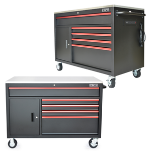 Caja de herramientas de madera y metal de acero de 132cm al por mayor armario 05 cajones herramienta rodante pecho ruedas taller garaje almacén almacenamiento OEM - Product Image 1