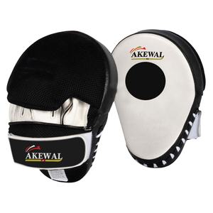 Coussinets d'entraînement de boxe noir/blanc de haute qualité en cuir synthétique de qualité supérieure avec logo personnalisé toutes les couleurs en stock - Product Image 1