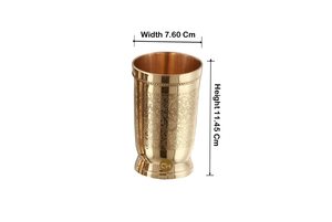 Brass Water Glass in Glass With Matt Finish Design Drinking Serving Water Yoga Ayurveda Gift Item Antique Glass - Product Image 2