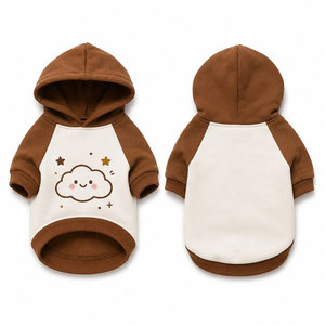 เสื้อฮู้ดดี้หูแมวน่ารักสำหรับสัตว์เลี้ยง สีเทาขาว พิมพ์ลายการ์ตูน เสื้อคลุมสุนัขแบบ unisex - Product Image 4