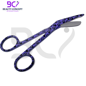 Purple Paws Pattern Stainless Steel <b>Top</b> Material In Reasonable Price For Surgery Surgical Bandage Scissors - Product Image 3