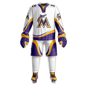 Ensemble de maillots de hockey sur glace en sergé personnalisé Uniforme de hockey sur glace en polyester sublimé - Product Image 5