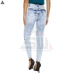 Pantalon large décontracté en denim cargo pour femme, hiver, 100% coton, taille élastique, service OEM - Product Image 4