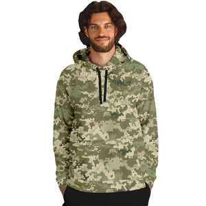 Impression de camouflage personnalisée pulls à capuche coupe ajustée manteau d'hiver à manches longues motif solide sweats à capuche pour hommes - Product Image 5