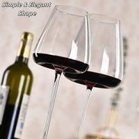 Verre à vin bordeaux moderne et élégant, gobelet en cristal transparent à effet lumineux, verrerie élégante pour boissons et hôtels