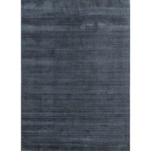 พรมจาอิปุร์ HWJ-01 สีพื้น เทาและดำ ทอมือจากขนสัตว์และไหมไผ่ สำหรับใช้ในบ้าน - Product Image 1