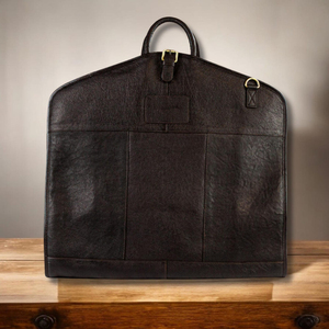 Personalized Black Leather <b>Suit</b> <b>Carrier</b> Handmade Travel Garment Bag for Men Premium Cover Business Weddings Hanging 10-20L - Product Image 1