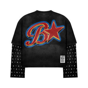 Sweat-shirt unisexe en coton surdimensionné à col rond et épaules tombantes, à blocs de couleur, lourd, personnalisable OEM, très vendu pour femme - Product Image 3