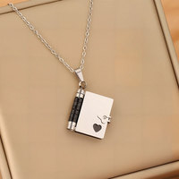 Collar con colgante de moda personalizado de acero inoxidable 316L chapado en oro PVD de 14K 18K, collares en blanco para grabar.