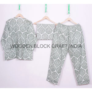 Conjunto de pijama de algodón hecho a mano indio Night Shut para mujer, conjunto de pijama de algodón con estampado Floral, regalos de dama de honor - Product Image 4