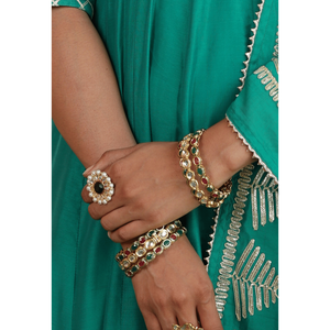 Fine <b>Jewelry</b> Sets-<b>Kundan</b> Bangles with <b>Kundan</b> Ring - Product Image 2