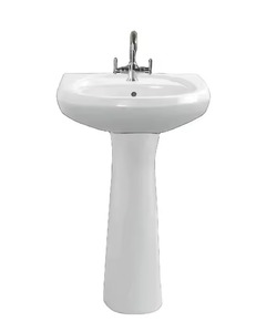 Lavabo de Pedestal completo de cerámica blanca de alta calidad Juego de escurridor único Mejor precio India Diseño al por mayor - Product Image 1