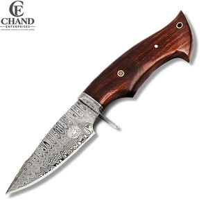 Cuchillos de Caza Profesionales de Damasco - Mango de Madera DIY Personalizable OEM, Herramientas Ecológicas de Alta Calidad para Camping al Aire Libre - Product Image 1
