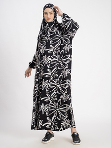 Traditional <b>Black</b> White Printed XXL Hijab <b>Scarf</b> Modal Material Ethnic Style Wholesale Price <b>Women's</b> Islamic Clothing Abaya Style - Product Image 2