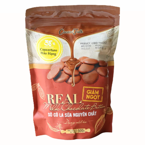 Fabricación al por menor a granel al por mayor Botón de chocolate puro OEM/ODM HALAL Leche real Sólido 38% Cacao Panadería Embalaje personalizado - Product Image 1