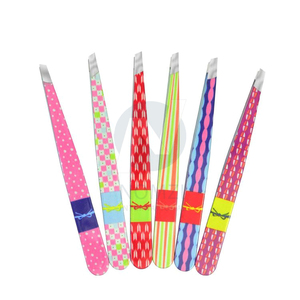 Juego de pinzas para depilación de acero inoxidable de alta calidad, pinzas inclinadas para cejas, Clip para pestañas, cejas coloridas - Product Image 1