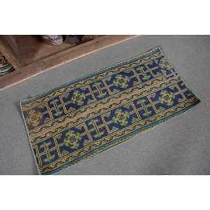 Tapis en laine turque vintage vert et noir ethnique Patchwork Design 16 'X 33' tapis de salon support en Latex pour adolescents - Product Image 5