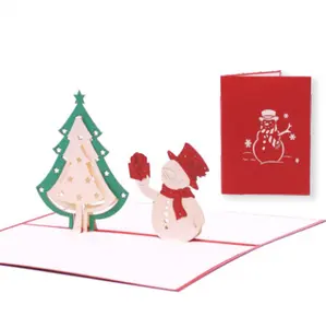 Рождественская тематическая всплывающая открытка, Рождественская открытка, сувенир ручной работы, вьетнамский поставщик, 3D поздравительная открытка, Рождественская открытка с сообщением в конверте