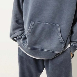 Venta al por mayor de secado rápido 100% algodón Vintage lavado ácido estilo recién llegado 380Gsm sudaderas con capucha personalizadas para hombres peso pesado sudaderas básicas - Product Image 3