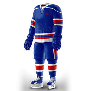 Conjuntos de hockey sobre hielo transpirables de tamaño personalizado en stock, conjuntos de hockey sobre hielo 100% poliéster para venta en línea - Product Image 3