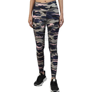 Precio de fábrica Leggings de mujer Sólido Mediados de cintura elástica Logotipo personalizado Impresión Ecológico Secado rápido Transpirable - Product Image 1