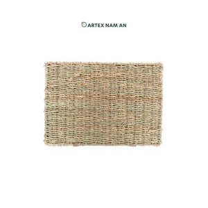 Natural Seagrass x Palm <b>Woven</b> <b>Basket</b> <b>with</b> <b>Lid</b> Eco Friendly Storage for Bedroom Living Room - Product Image 2